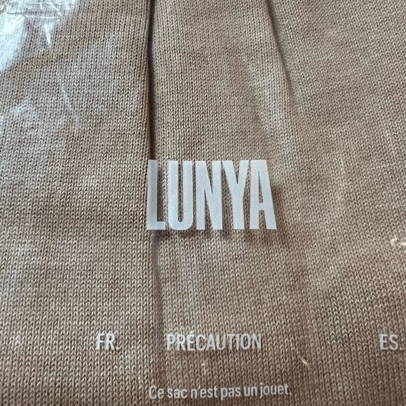 Lunya Cozy Cotton Silk Relaxed Pant Nutmeg Heather Wide Leg Drawstring M New - Picture 12 of 14